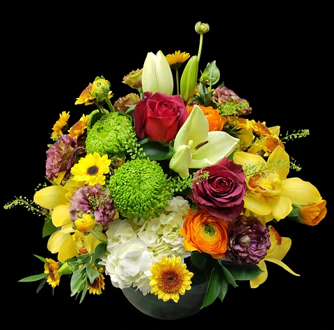Pecera mixta con orquídeas cymbidium