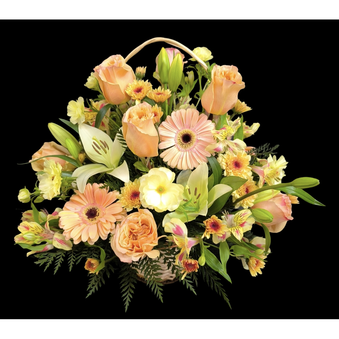 Cesta mixta en tonos Damasco 1