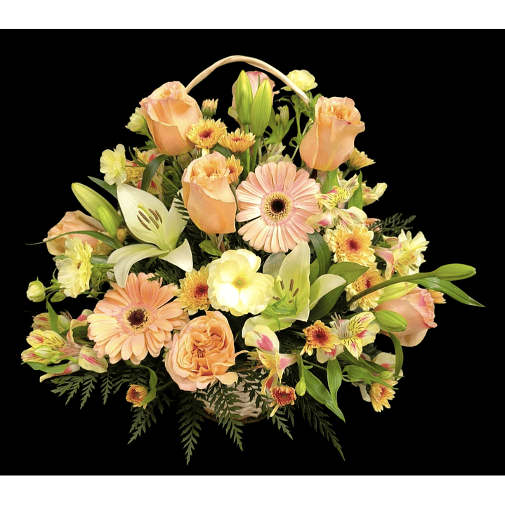 Cesta mixta en tonos Damasco 1