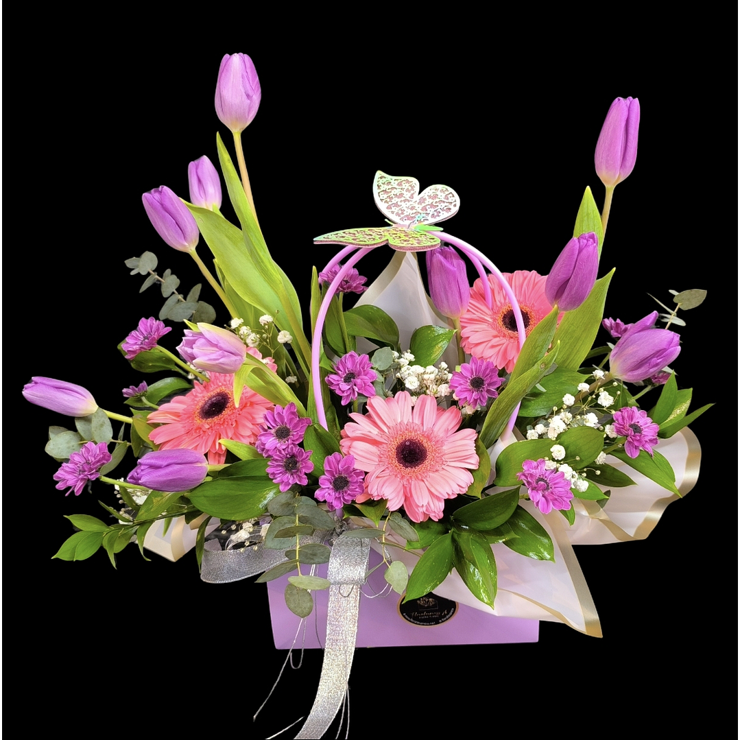 Cartera de tulipanes morados 1