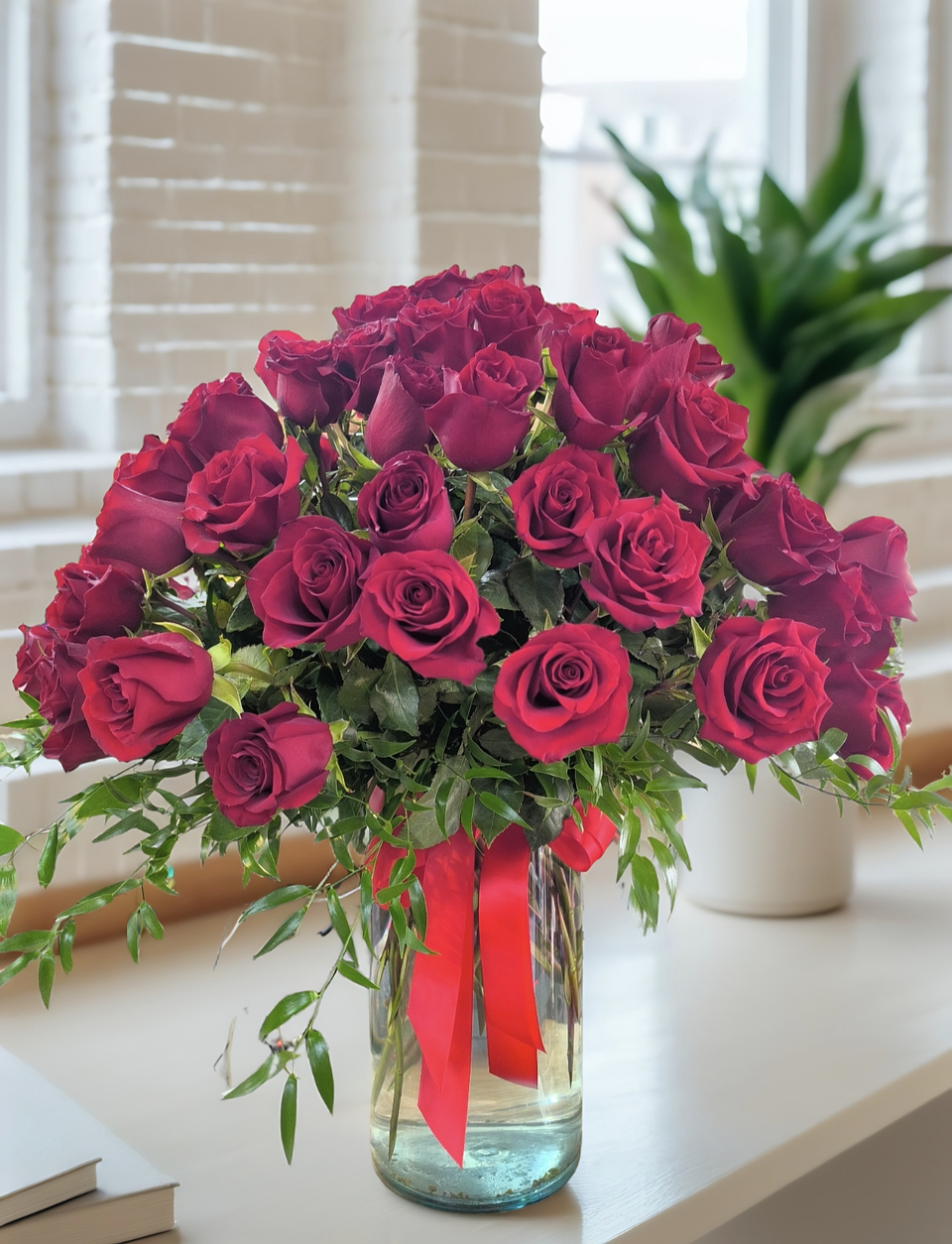 100 rosas en florero  1