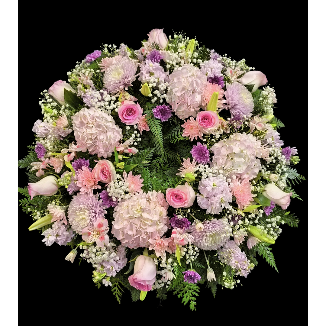 Corona de condolencia rosada 1