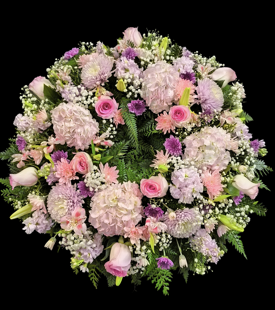 Corona de condolencia rosada 1