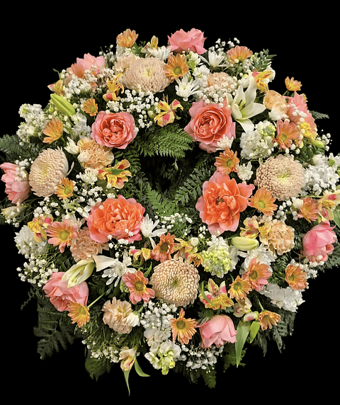 Corona de condolencias pastel