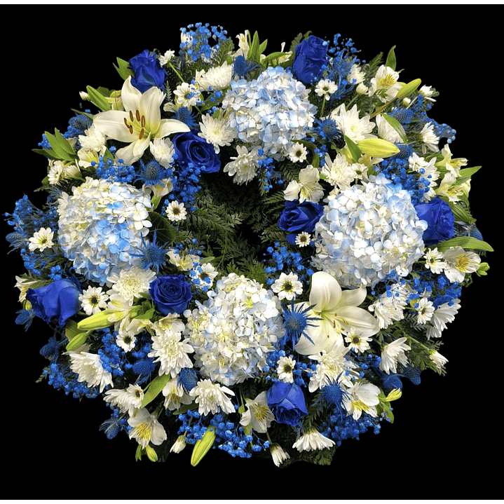 Corona de condolencias azul 1