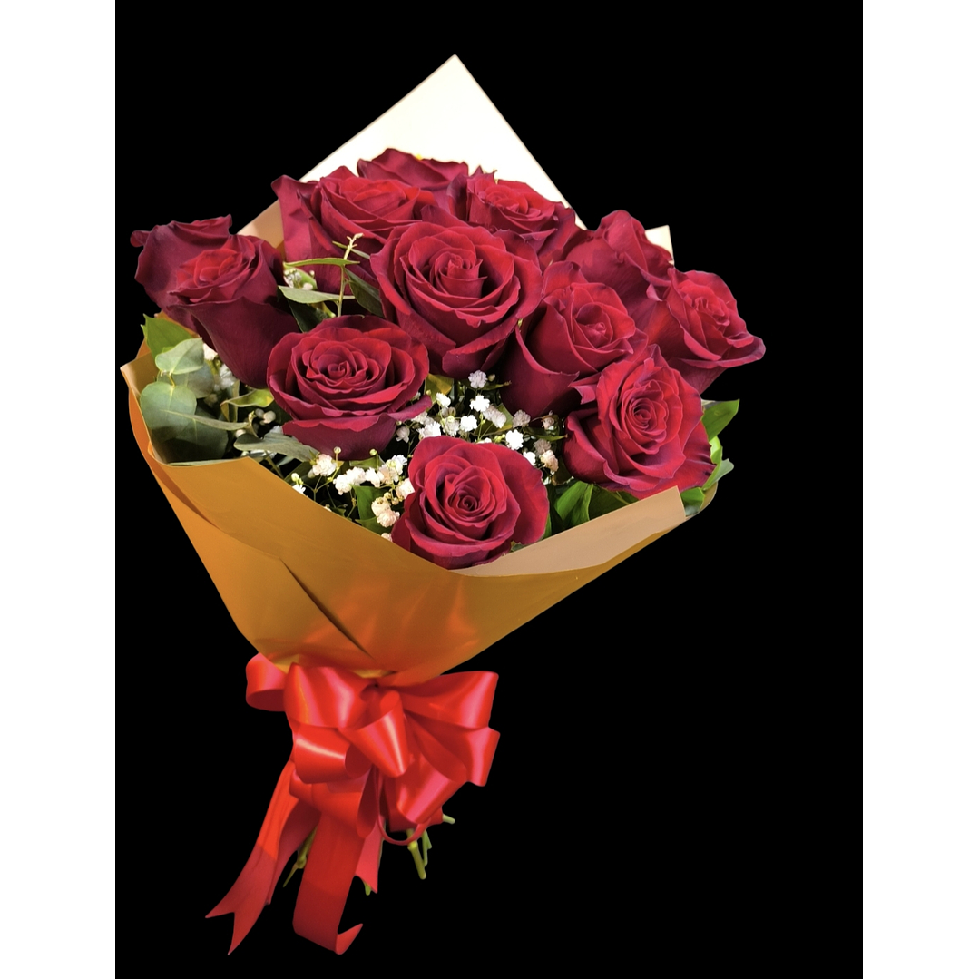 Ramo redondo 12 rosas rojas 1