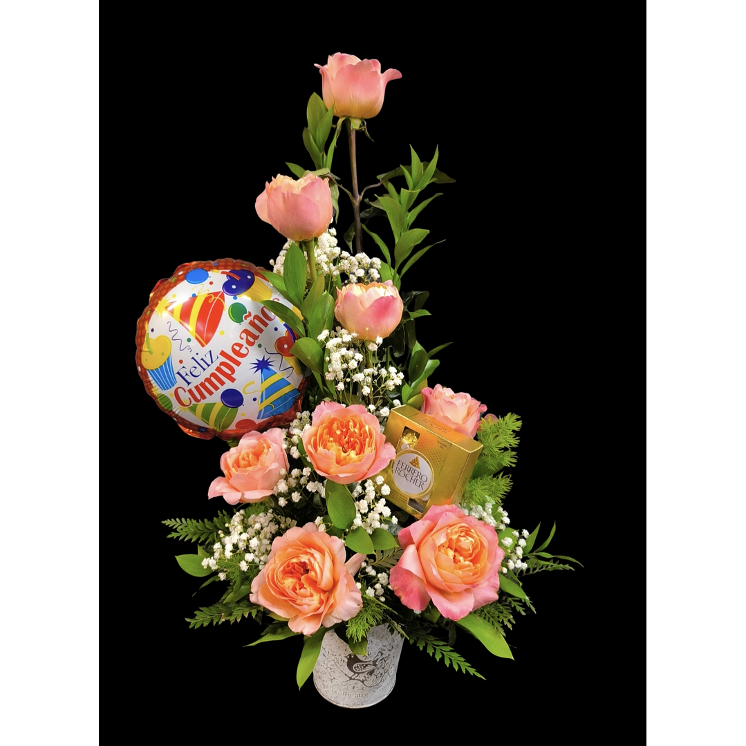 Vertical de rosas cumpleaños feliz 1