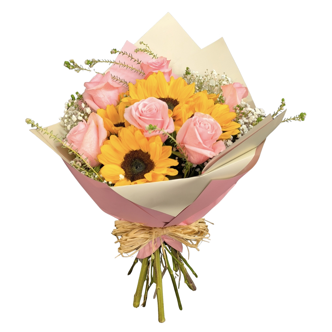 Ramo de rosas y girasoles  1