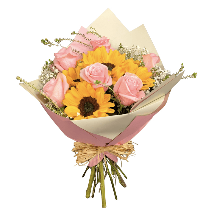 Ramo de rosas y girasoles  1