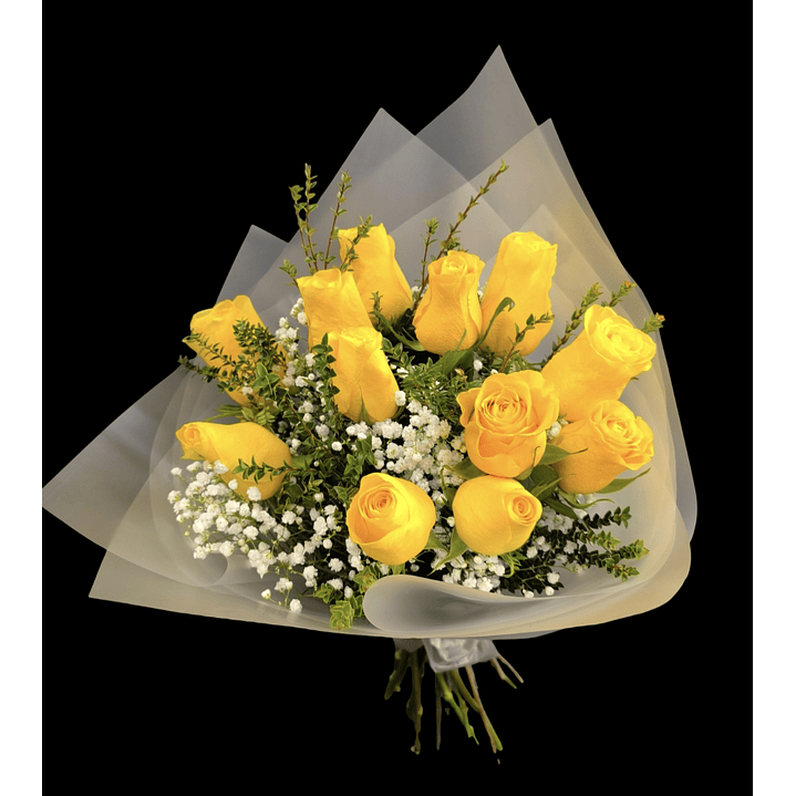 Ramo de 12 rosas amarillas 1