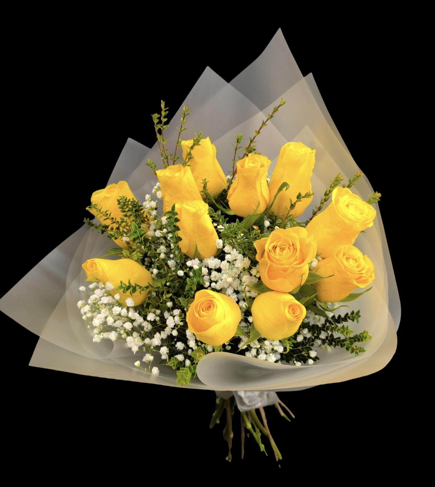 Ramo de 12 rosas amarillas 1