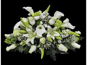 Cojín mixto de calas, rosas y ornitogalos 