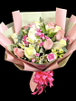 Ramo de 12 rosas blancas y rosadas y flores de complemento  - thumbnail 2