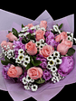 Ramo de 12 rosas y 10 peonías rosadas  - thumbnail 2