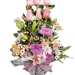 Paralelo de rosas rosadas 