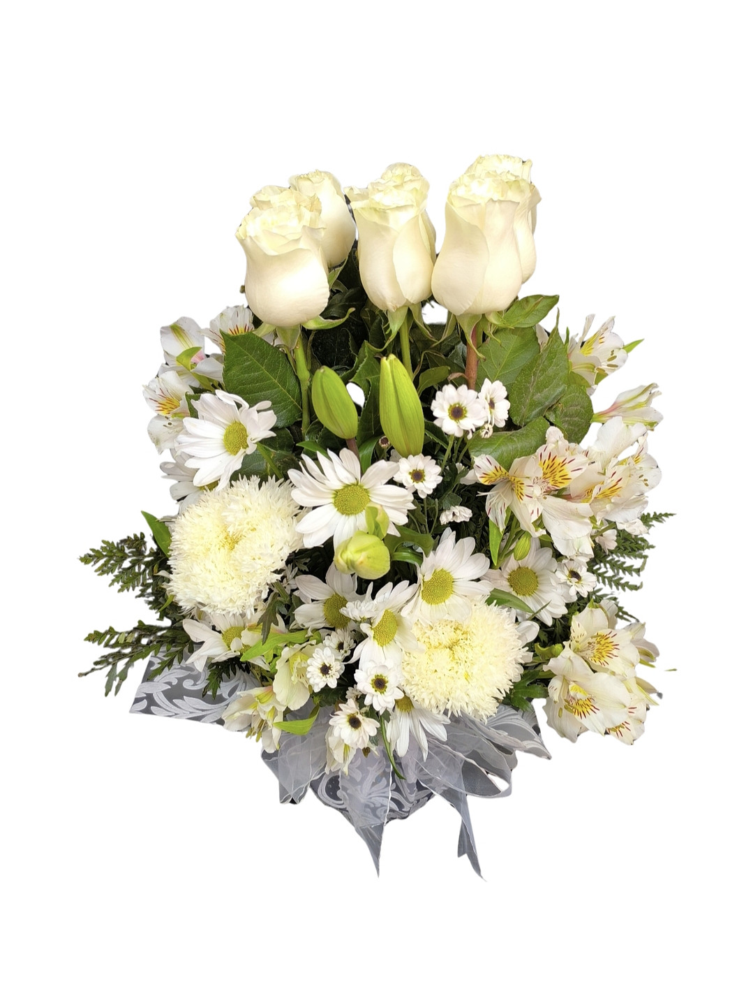 Maceta de 9 rosas blancas  1