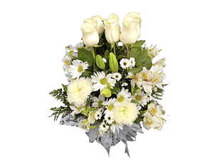 Maceta de 9 rosas blancas 