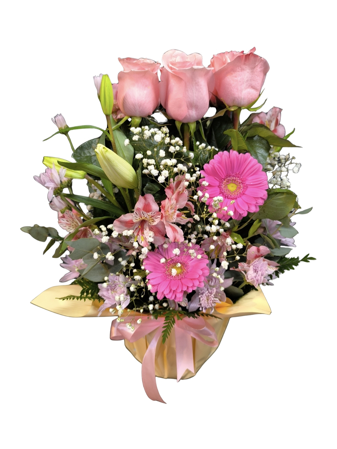 Maceta de 9 rosas rosadas  1