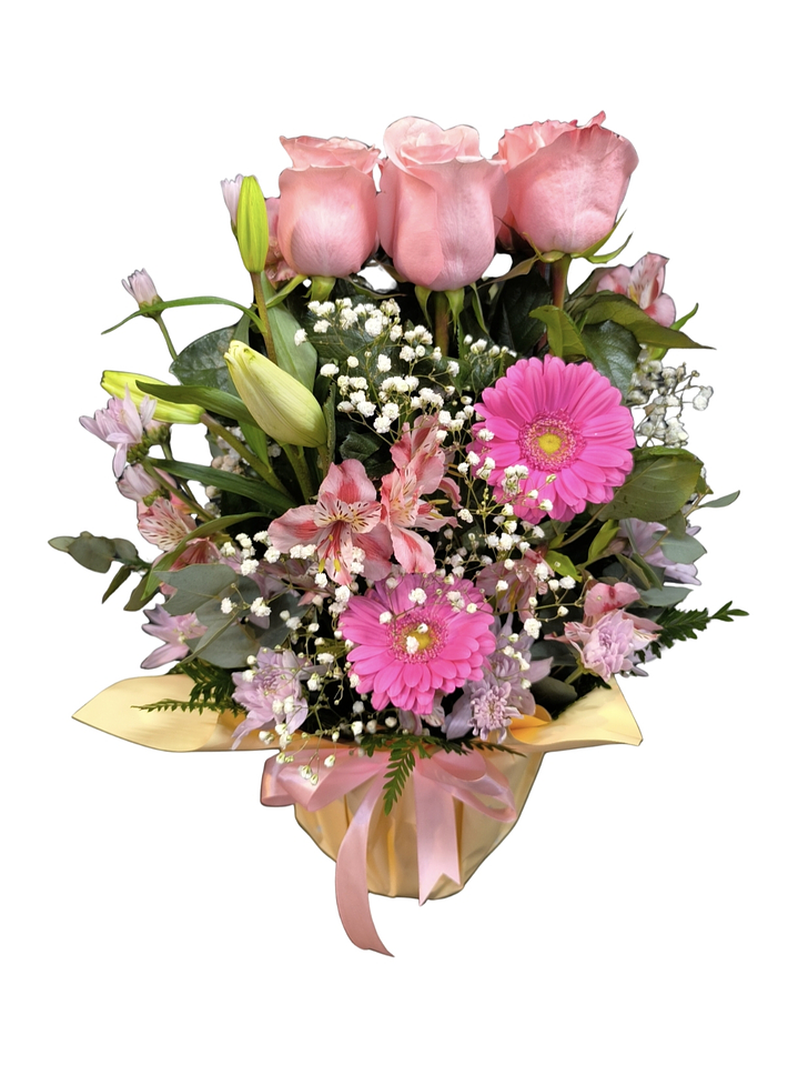 Maceta de 9 rosas rosadas  1