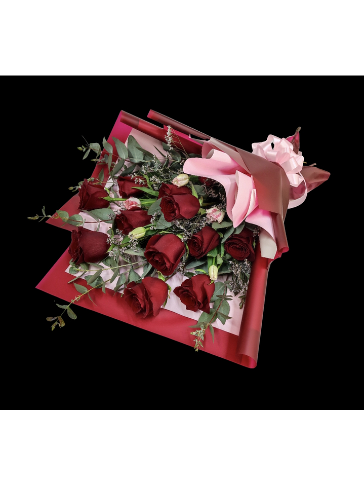 Ramo de rosas rojas y tulipanes  1