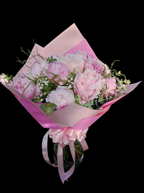Ramo 10 peonías rosadas 