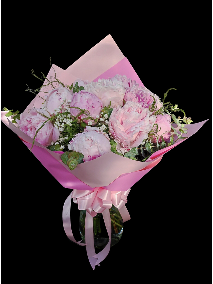 Ramo 10 peonías rosadas  1