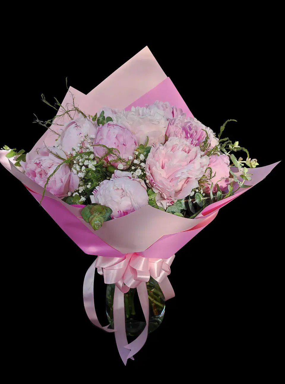 Ramo 10 peonías rosadas  1