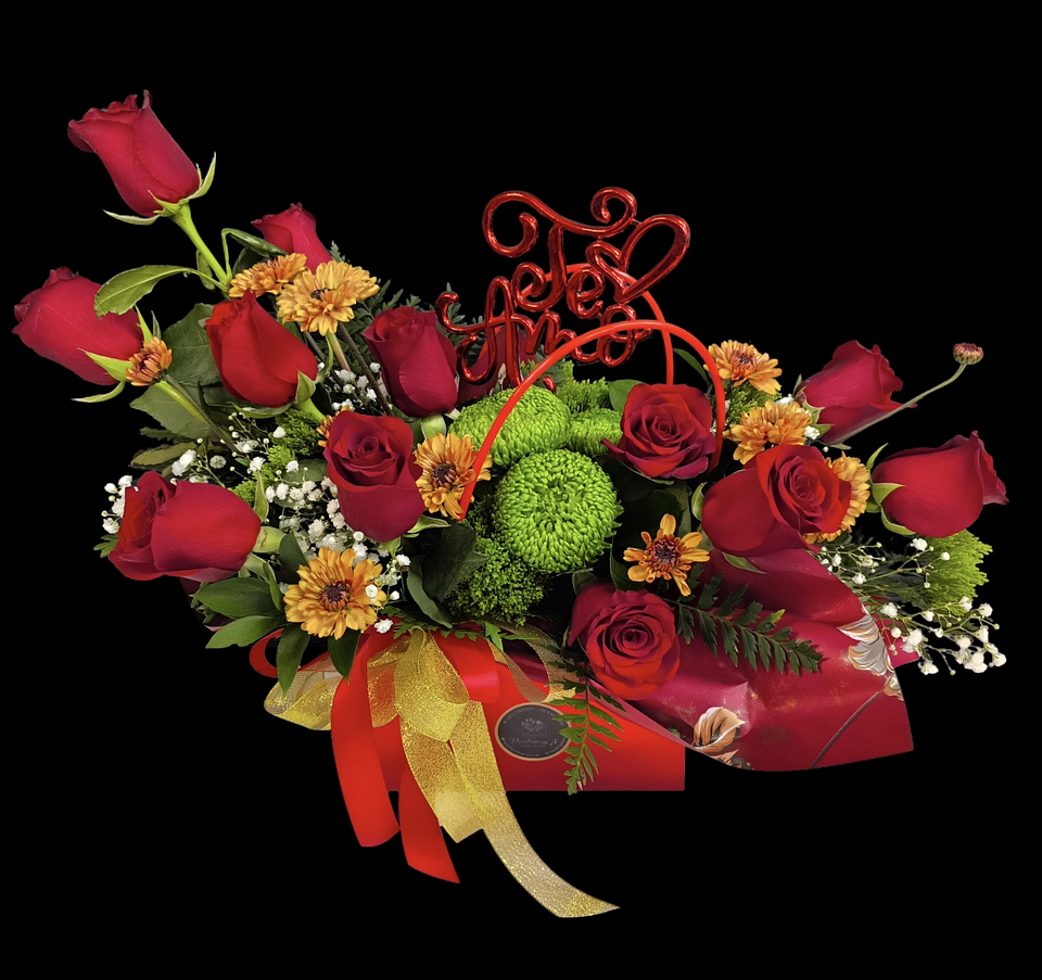 Cartera de rosas rojas Te Amo 1