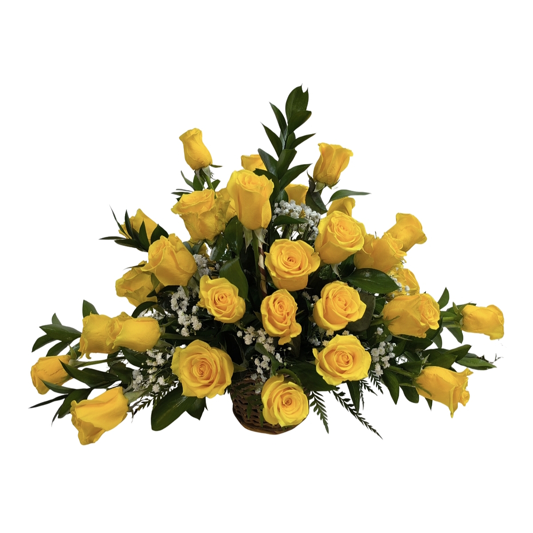 Cesta de 50 rosas rayos de alegría  1
