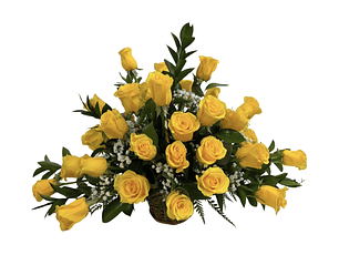 Cesta de 50 rosas rayos de alegría 