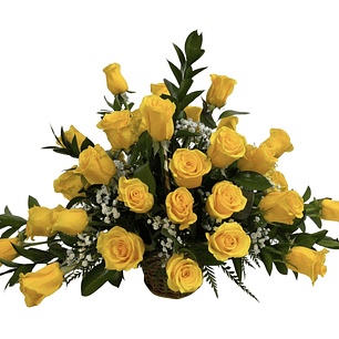 Cesta de 50 rosas rayos de alegría 