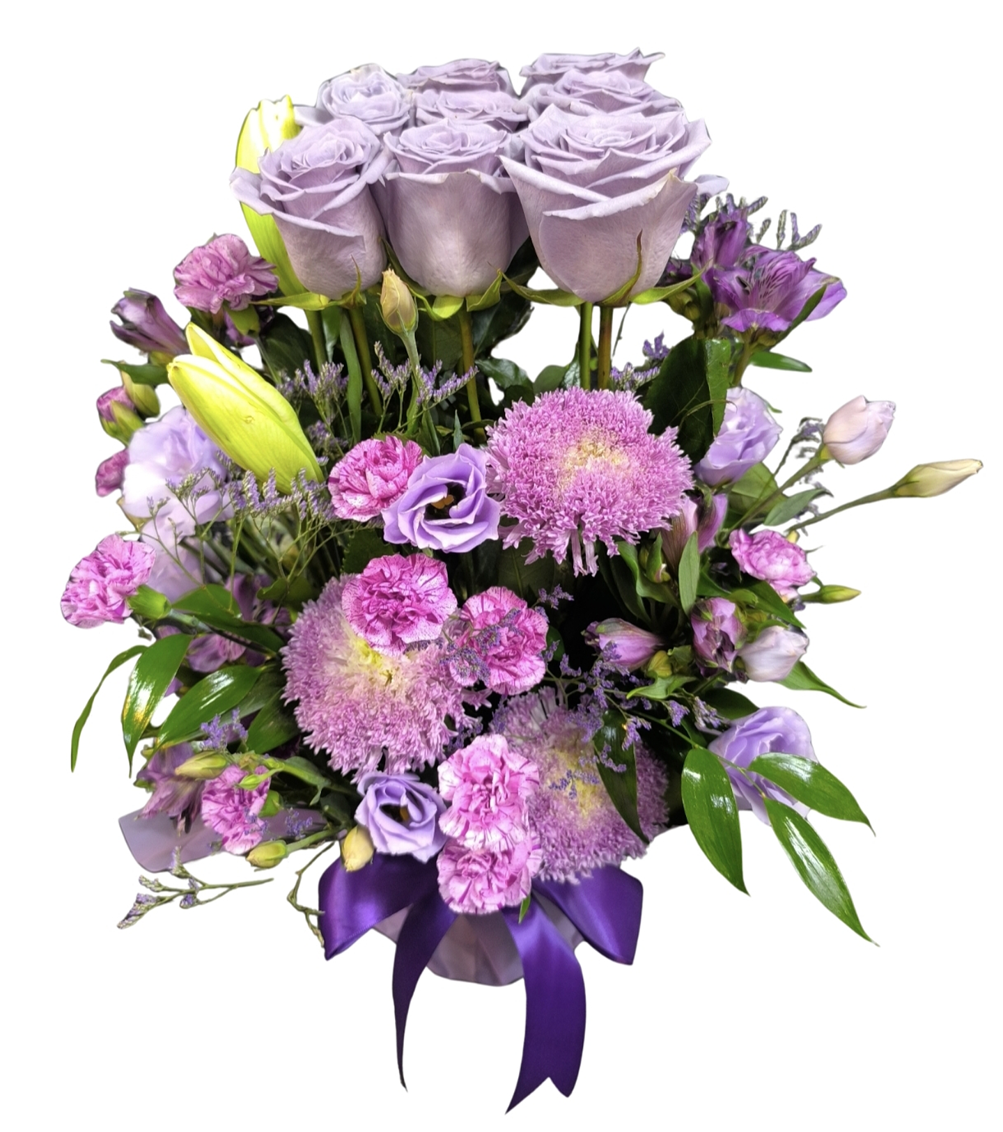 Maceta de rosas lilas Encanto de amor  2