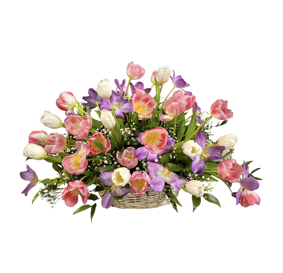 Cesta de Tulipanes Jardin Holandés  1