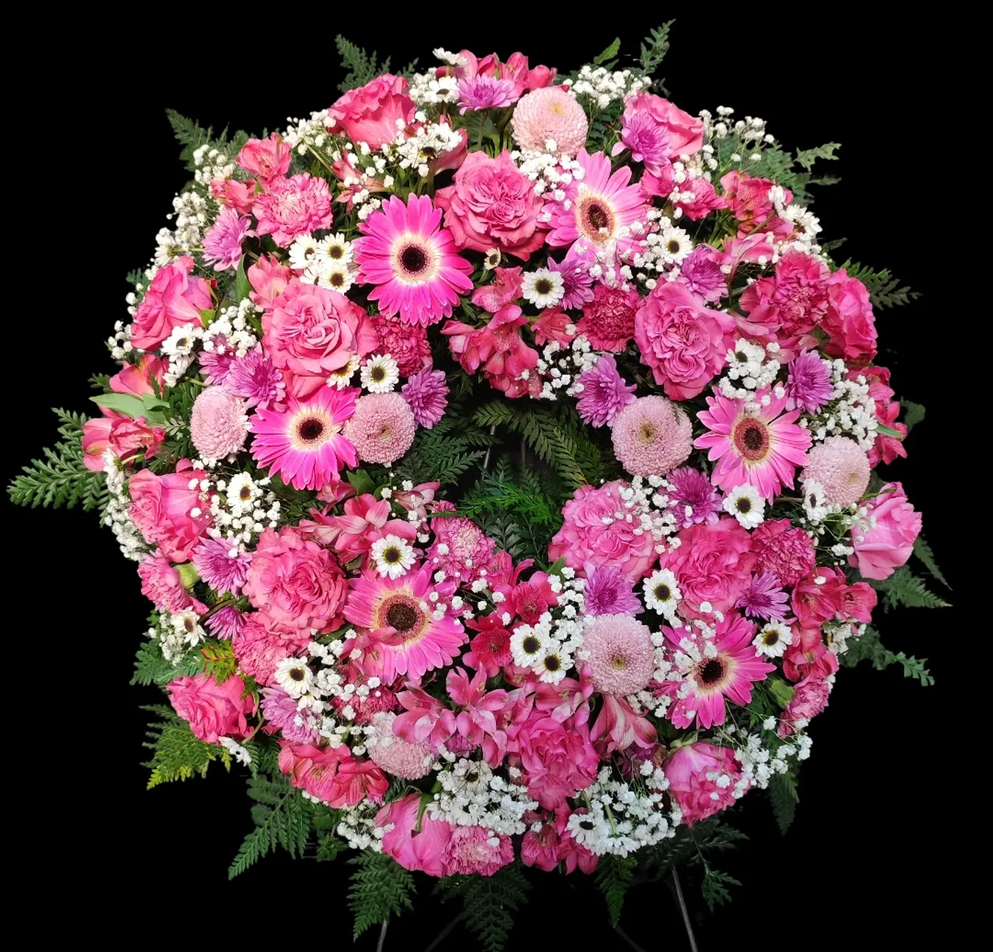 Corona de condolencia rosada 3
