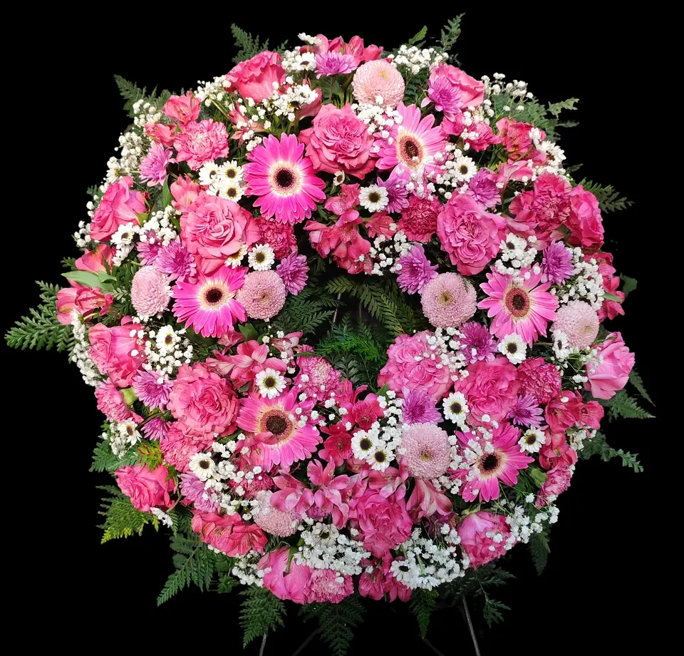 Corona de condolencia rosada 3