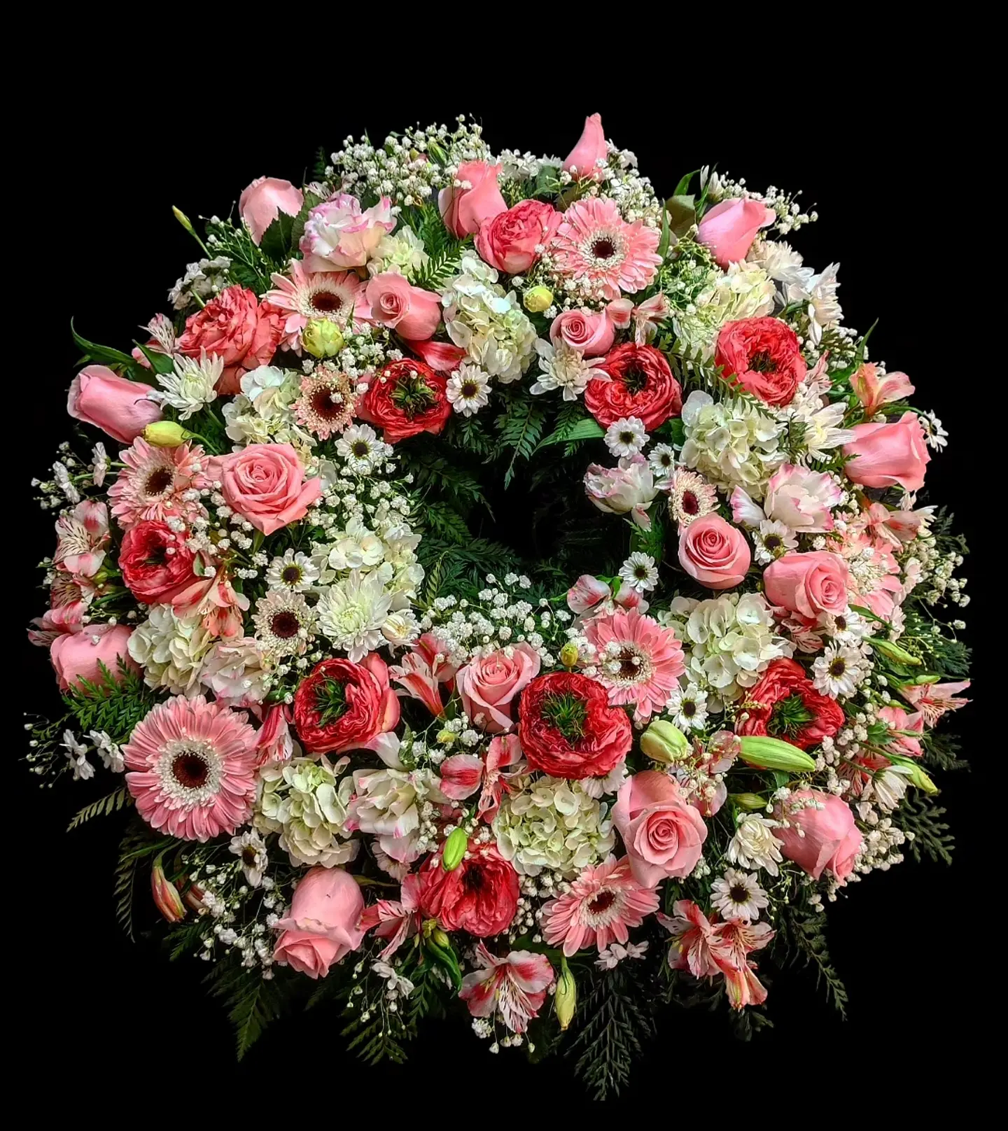 Corona de condolencia rosada 5