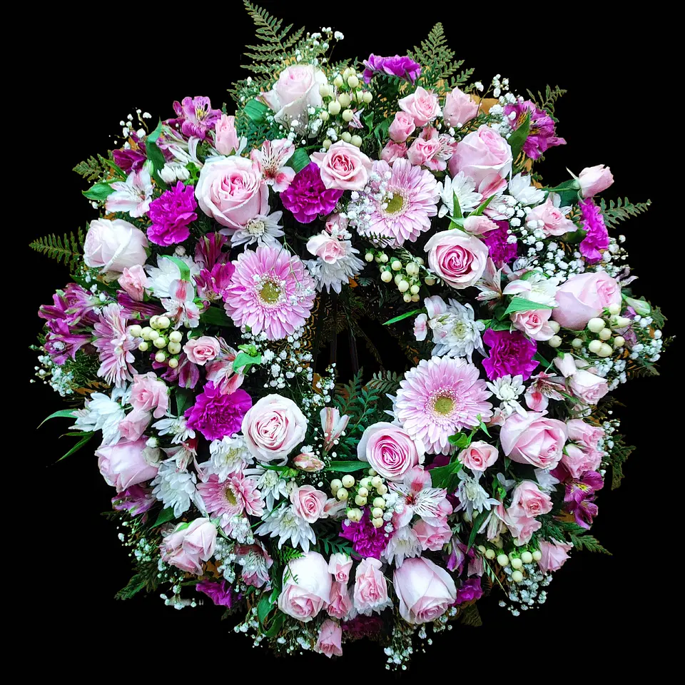 Corona de condolencia rosada 4