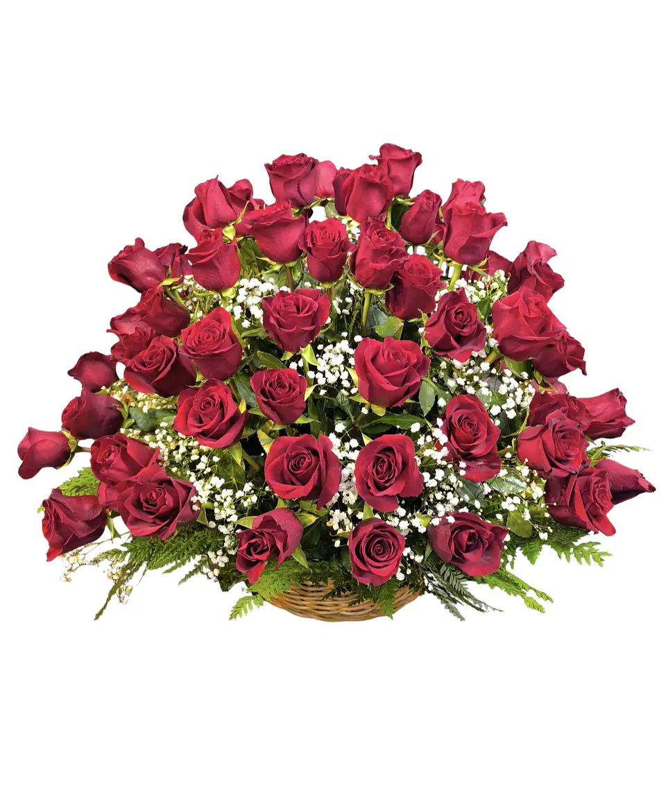 Gran cesta de 100 rosas rojas  1