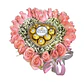 Box corazón de rosas, bombones y peluche rosado - Miniatura 2