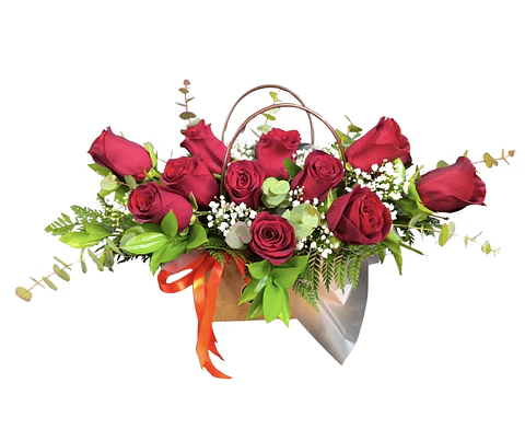 Cartera de rosas rojas de condolencias 