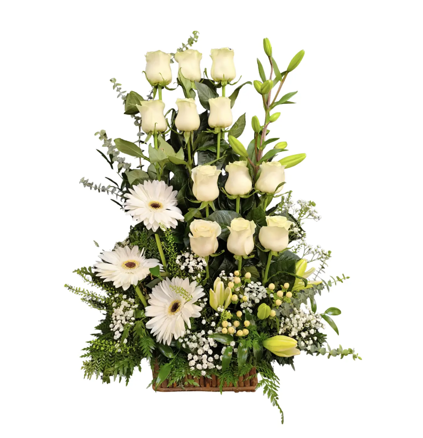 Paralelo de rosas blancas y gerberas  1