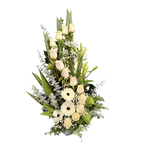 Espiral de rosas blancas