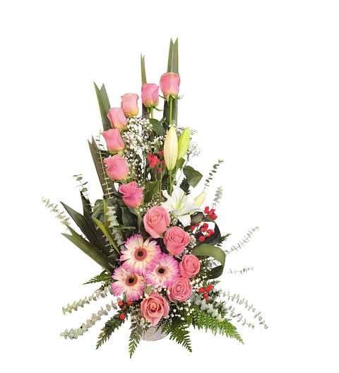 Espiral de rosas rosadas 