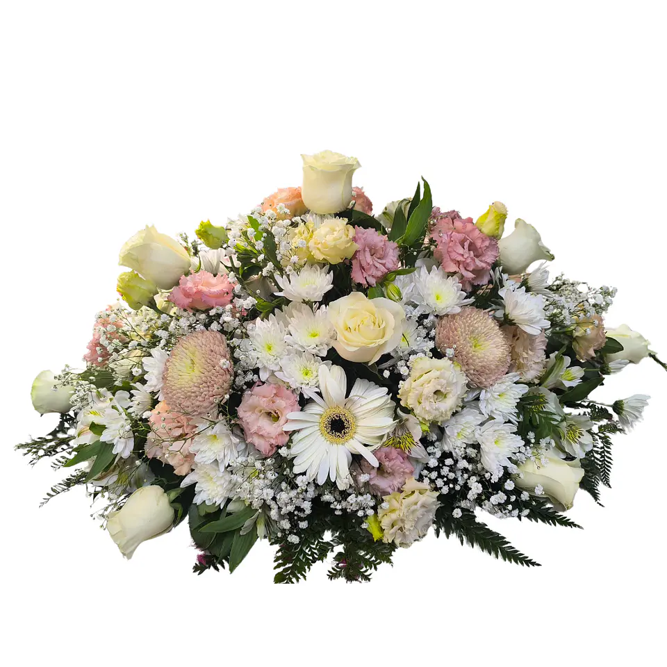 Cojín de condolencias blanco pastel 1