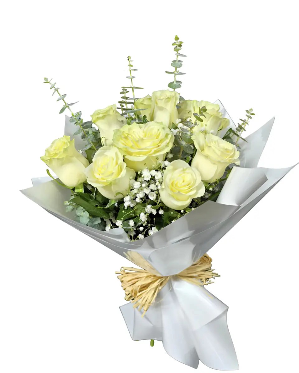 Ramo de 12 rosas blancas  1