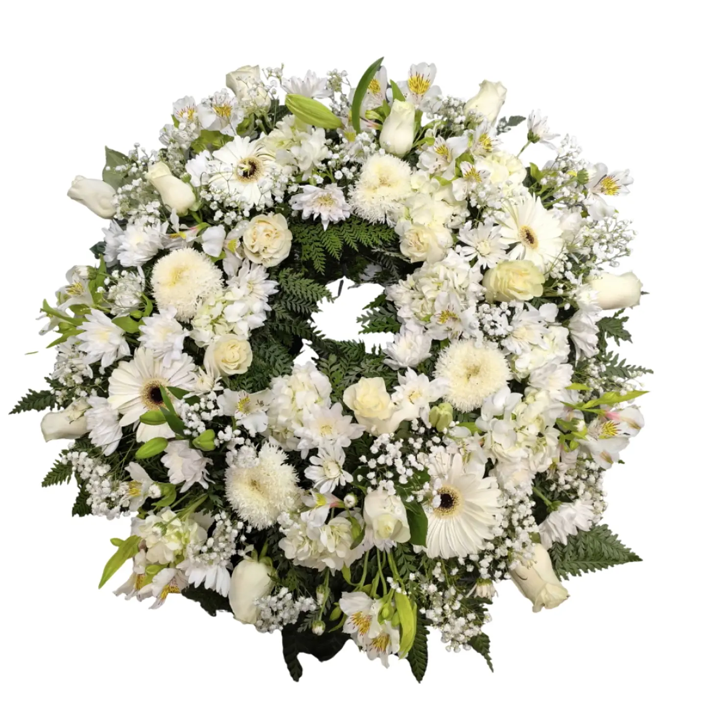 Corona mixta blanca de condolencias  1