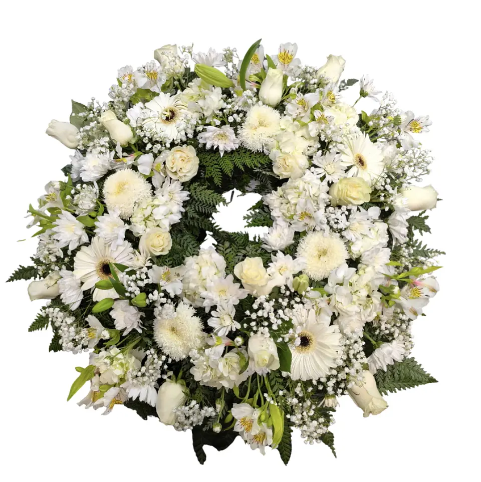 Corona mixta blanca de condolencias  1