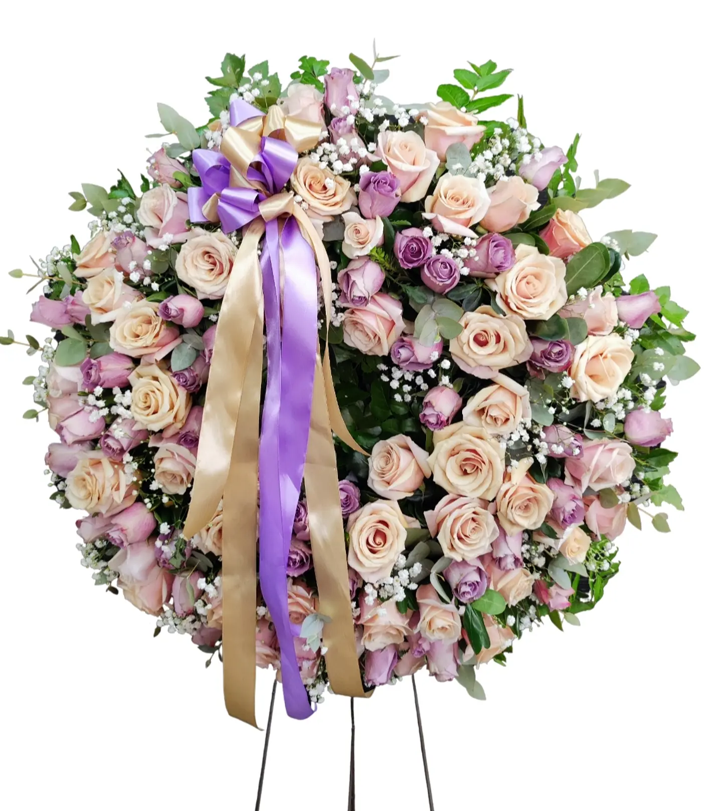 Corona de 100 rosas en atril 1