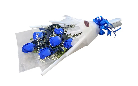 Ramo de 6 rosas azules