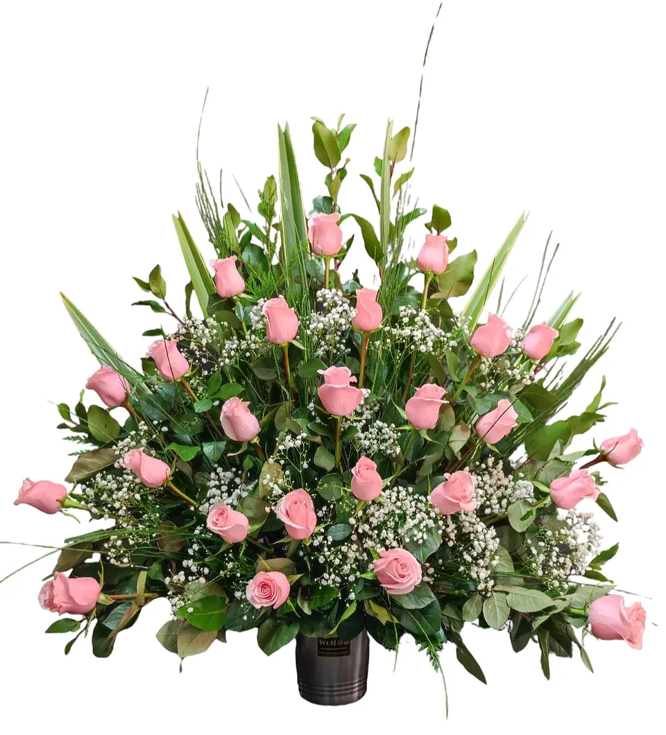 Gran arrimo de rosas rosadas  1